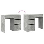 vidaXL Bureau d'écriture gris Béton gris Béton Standard Rangement