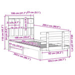 vidaXL Lit bibliothèque sans matelas 100x200 cm bois massif de pin