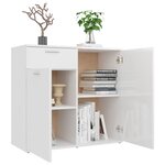 vidaXL Buffet blanc brillant 80x36x75 cm bois d'ingénierie