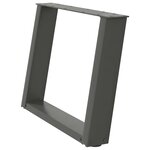 vidaXL Pieds de table basse en U 2 pièces Anthracite 70 x (42-43) cm Acier