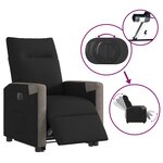vidaXL Fauteuil inclinable électrique noir tissu