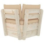 vidaXL Canapé d'angle palette de jardin avec coussins Épicéa imprégné