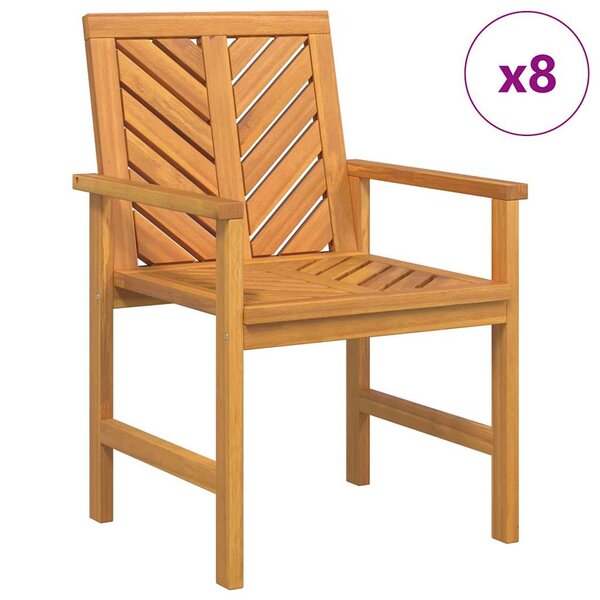 vidaXL Chaises de jardin 8 Pièces Marron 59 x 62.5 x 89 cm