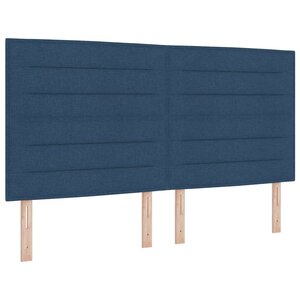 vidaXL Lit à ressorts avec matelas avec LED Bleu 180 x 200 cm tissu