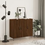 vidaXL Buffet chêne marron 90x34x80 cm bois d'ingénierie