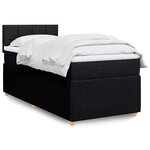 vidaXL Sommier à lattes de lit avec matelas Noir 90x200 cm Tissu