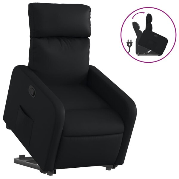 vidaXL Fauteuil inclinable Noir Similicuir