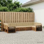 vidaXL Ensemble de canapés d'extérieur 7 Pièces Naturel et Beige