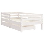 vidaXL Cadre de lit enfant tiroirs blanc 70x140 cm bois de pin massif