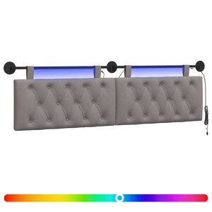 vidaXL Tête de lit suspendue Taupe Tissu
