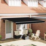 vidaXL Auvent Rétractable Noir 400x300 cm tissu
