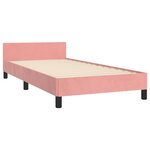 vidaXL Cadre de lit et tête de lit sans matelas rose 100x200cm velours