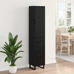 vidaXL Haut Armoire Chêne noir 34 5 x 34 x 180 cm Bois d'ingénierie