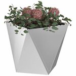 vidaXL Jardinière 2 Pièces Argent 40 x 40 x 40 cm Acier galvanisé
