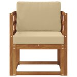 vidaXL Canapé d’extérieur Bois d'acacia massif et polyester Naturel