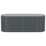 vidaXL Lit surélevé de jardin 240x80x81 cm Acier galvanisé Gris