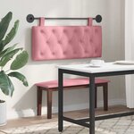 vidaXL Tête de lit suspendue Avec lumière LED Rose Velours