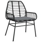 vidaXL Ensemble à manger de jardin et coussins 5 Pièces noir rotin verre