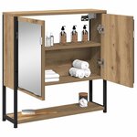 vidaXL Armoire de toilette avec miroir chêne artisanal 60 x 16 x 60 cm