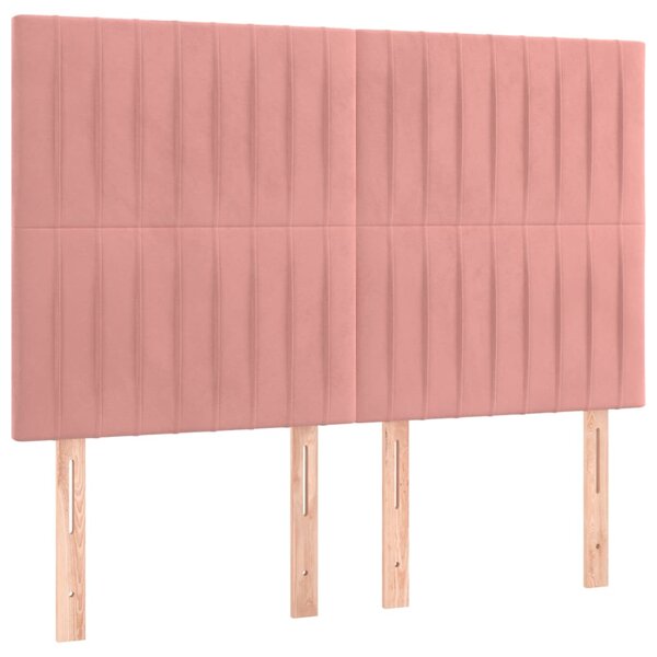 vidaXL Têtes de lit 4 Pièces Rose 72x5x78/88 cm Velours