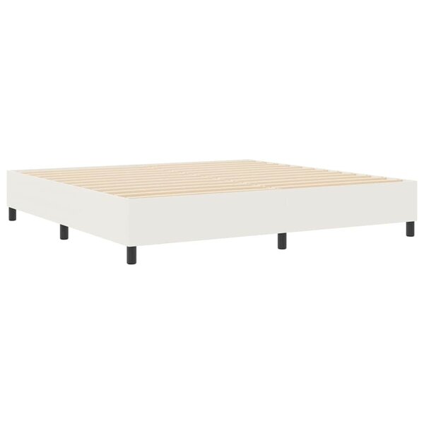 vidaXL Lit à ressorts Crème 200 x 200 cm Tissu en velours côtelé