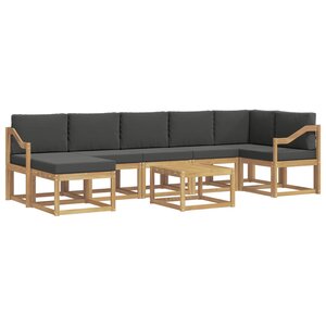 vidaXL Ensemble de canapés d'extérieur 8 Pièces Blanc et anthracite
