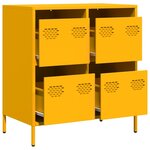 vidaXL Buffet jaune moutarde 68x39x73 5 cm acier laminé à froid