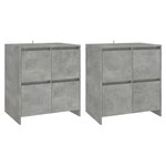 vidaXL Buffets 2 Pièces Gris béton 70x41x75 cm Bois d'ingénierie
