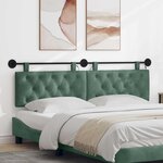 vidaXL Tête de lit suspendue Avec lumière LED Vert Mer Velours
