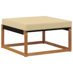 vidaXL Hocker d'extérieur Bois d'acacia massif et Textilène Naturel
