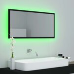 vidaXL Miroir à LED de salle de bain Noir 90x8 5x37 cm Acrylique