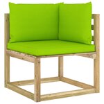 vidaXL Salon de jardin 7 Pièces avec coussins bois de pin imprégné