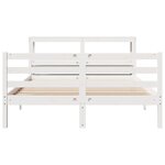vidaXL Cadre de lit avec tête de lit blanc 150x200 cm bois pin massif