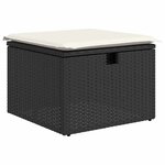 vidaXL Ensemble de canapé de jardin avec coussin 9 Pièces Noir Poly rotin