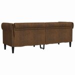vidaXL Canapé Chesterfield Argyle Marron 201.5 x 74.5 x 74.5 cm