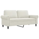 vidaXL Canapé à 2 places Crème 140 cm Velours