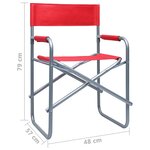 vidaXL Chaises de metteur en scène 2 Pièces Acier Rouge