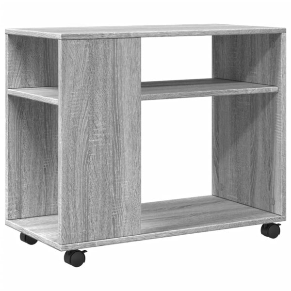 vidaXL Table d'appoint avec roues sonoma gris bois d'ingénierie