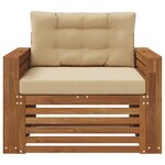 vidaXL Canapé d’extérieur Bois d'acacia massif et polyester