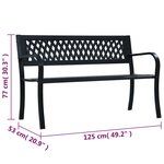 vidaXL Banc de jardin 125 cm Noir Acier