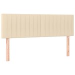 vidaXL Sommier à lattes de lit avec matelas Crème 140x200 cm Tissu