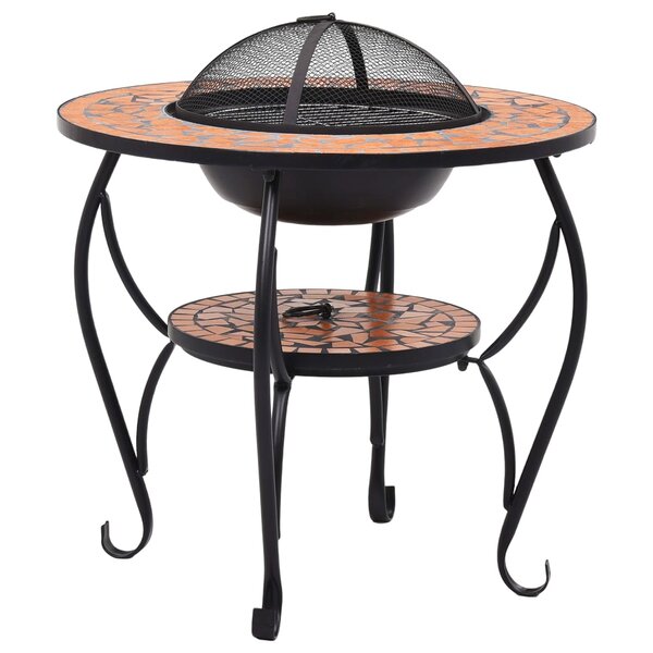 vidaXL Table de foyer mosaïque Terre cuite 68 cm Céramique