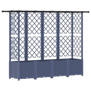 vidaXL Lit Élevé avec Treillis et Toit Gris 202 x 40 x 138 cm PP