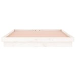 vidaXL Cadre de lit à LED blanc 135x190 cm double bois massif
