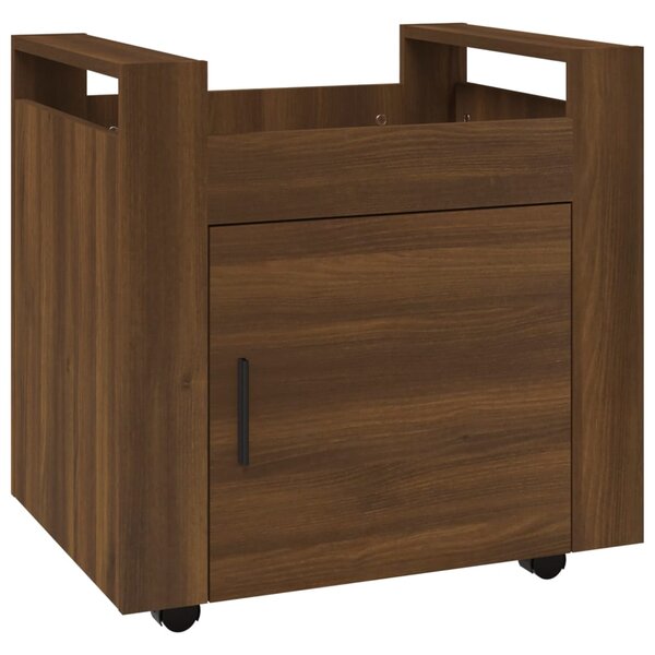 vidaXL Chariot de bureau Chêne marron 60x45x60 cm Bois d'ingénierie
