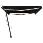 vidaXL Auvent automatique capteur de vent et LED 500x350 cm Anthracite