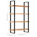 vidaXL Bibliothèque à 4 niveaux 120x40x180 cm Bois d'acacia massif