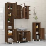 vidaXL Armoire de bain Chêne marron 30x30x95 cm Bois d'ingénierie