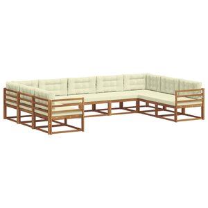 vidaXL Ensemble de canapés d'extérieur 9 pc Naturel et Crème