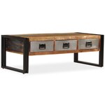 Vidaxl table basse avec 3 tiroirs bois de récupération 100x50x35 cm